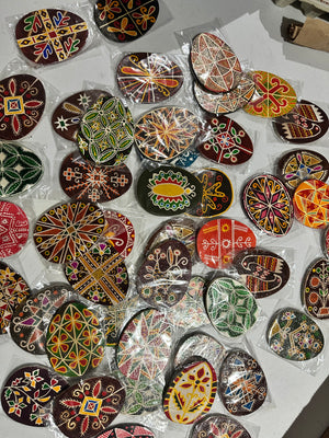 Wooden Pysanky Magnets