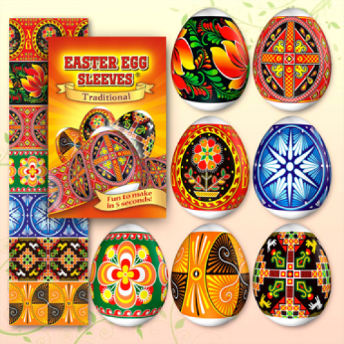Egg Sleeves - Traditional Designs (Red)