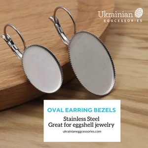 Oval Earring Bezels - Stainless Steel