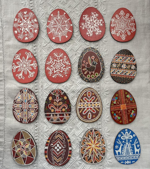 Wooden Pysanky Magnets