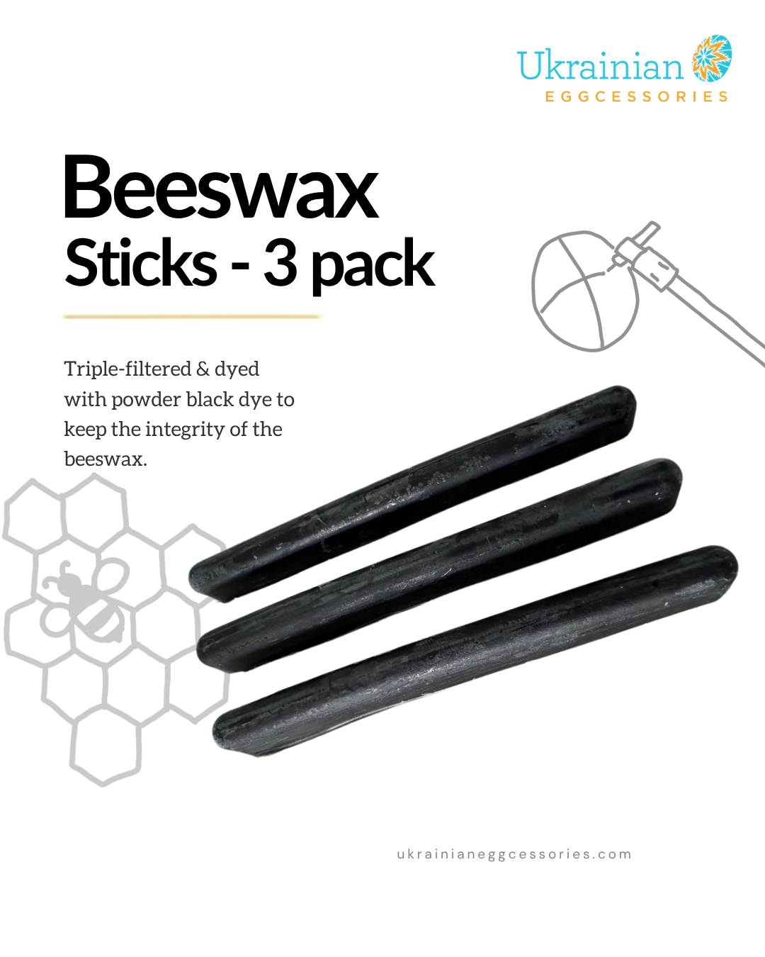 Beeswax Sticks - Black - 3 pack
