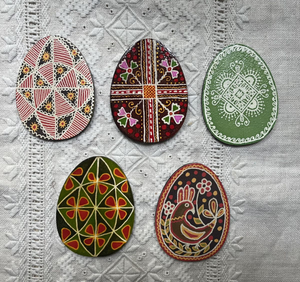 Wooden Pysanky Magnets