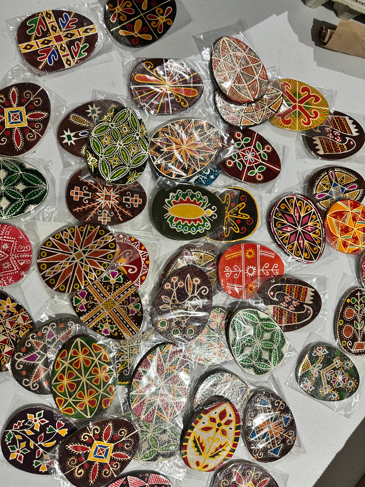 Wooden Pysanky Magnets