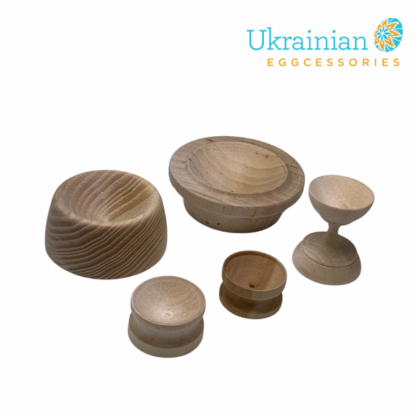 18-Piece Wooden Display Stands - Small & Large Egg/Ball Holders For Decor