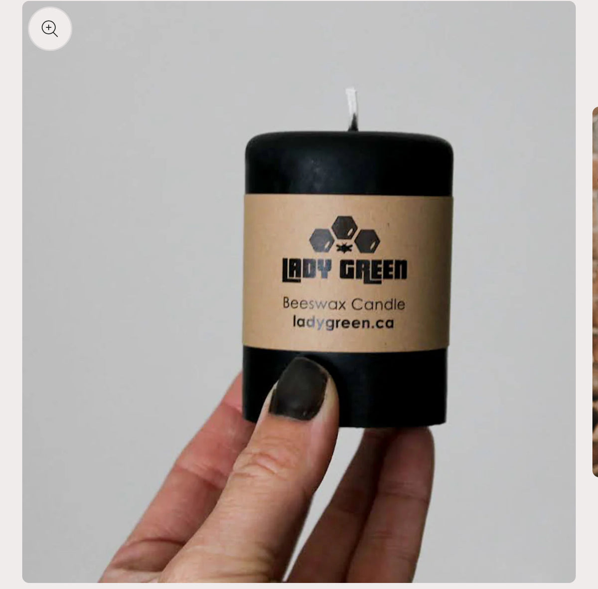 Beeswax Pillar - Small Black