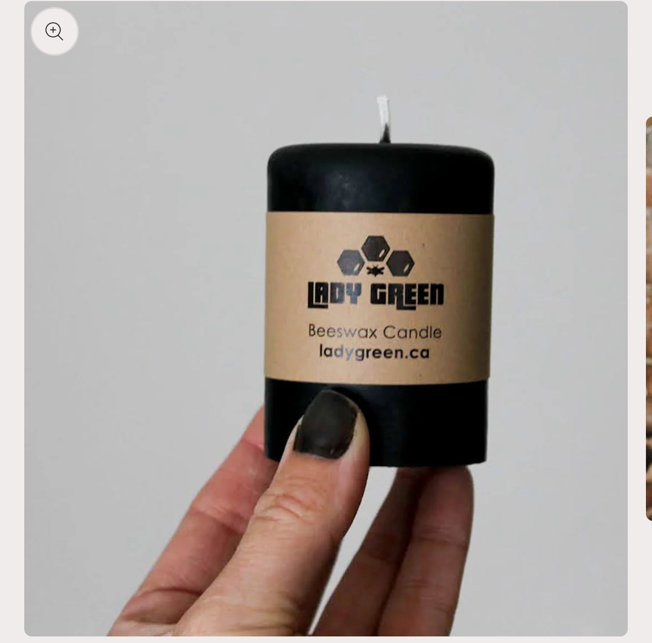 Beeswax Pillar - Small Black