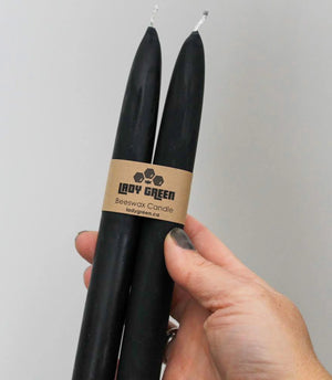 Beeswax Tapers - 8" Black
