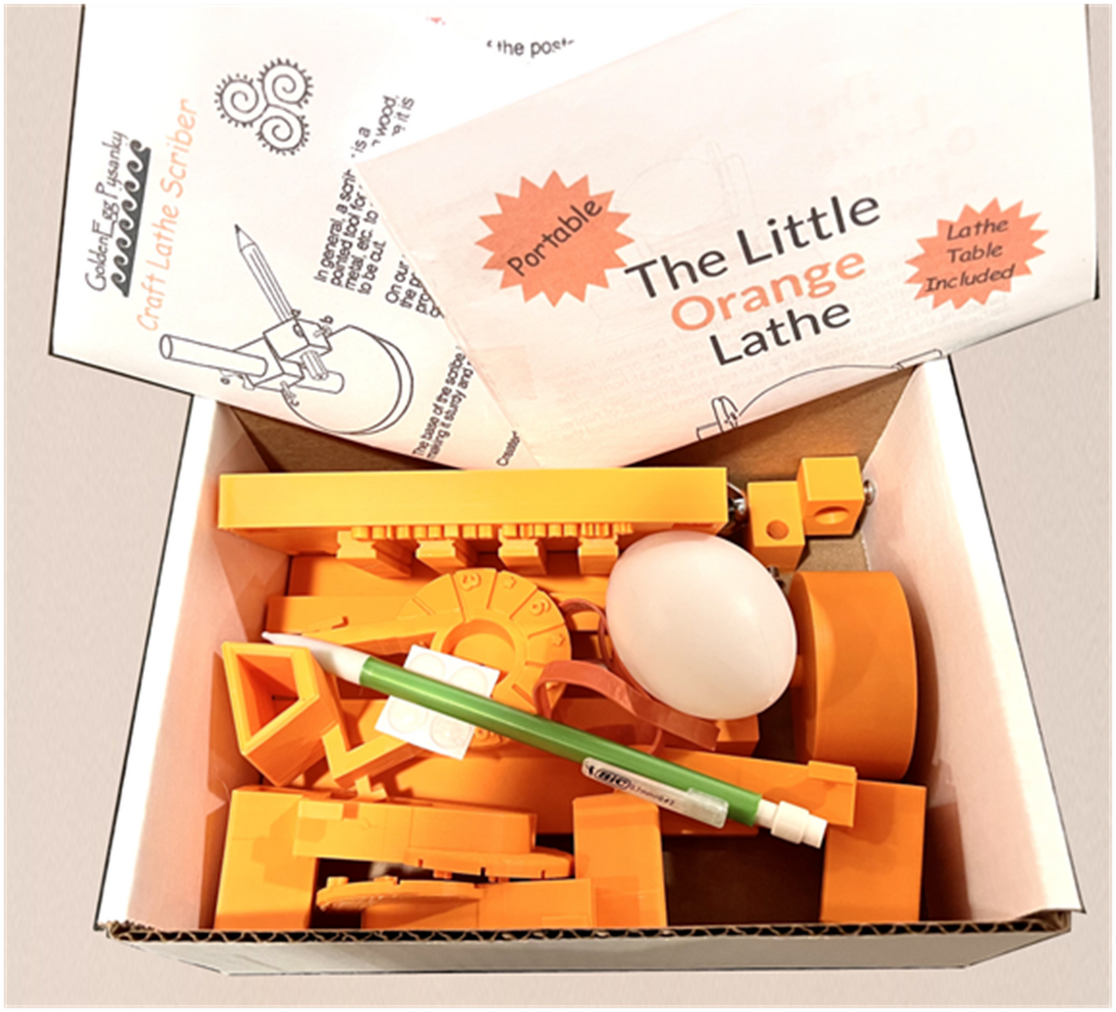 The Little Orange Lathe with Table and Scriber