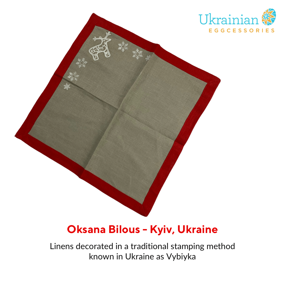 Christmas napkin - brown with reindeer