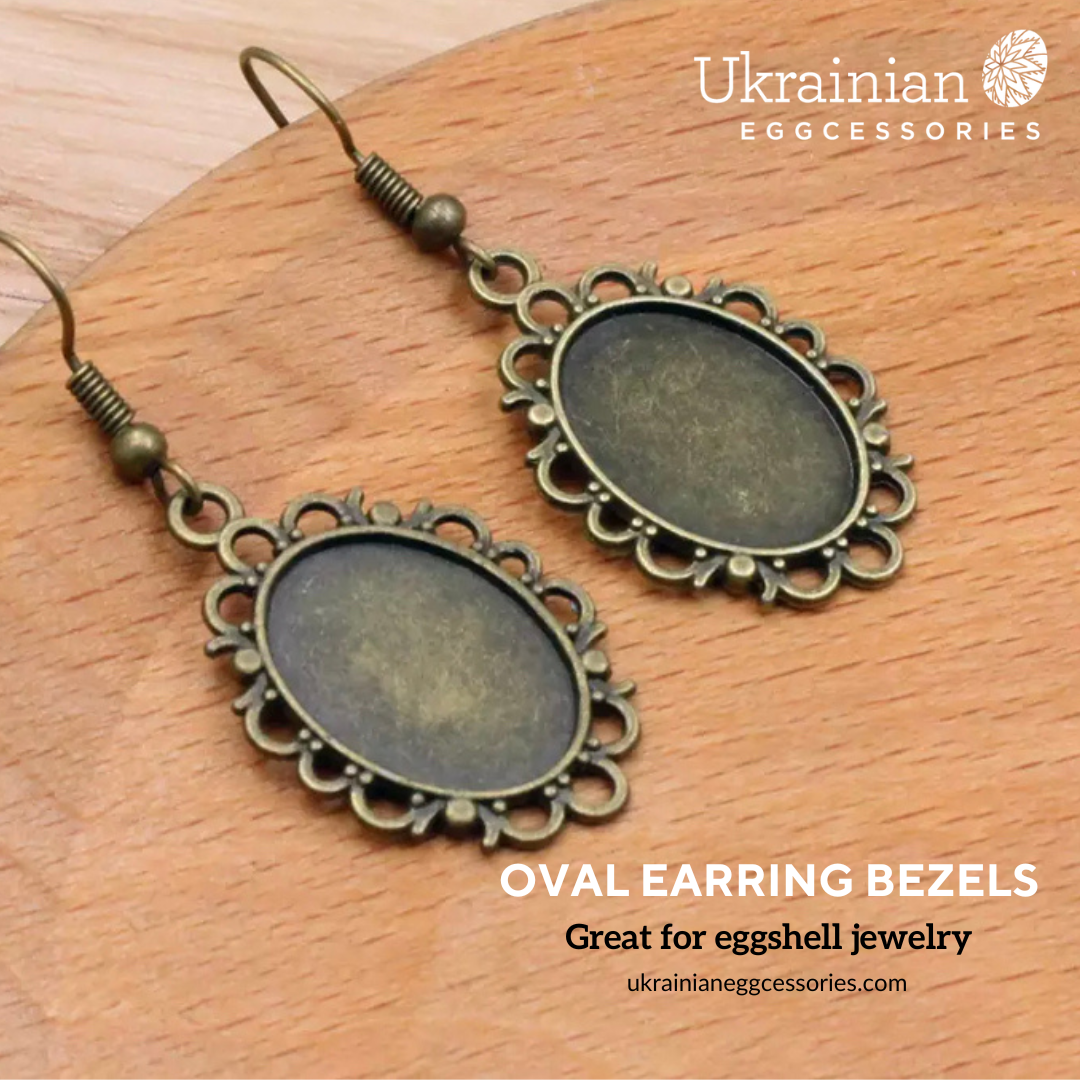Oval Earring Bezels - 2 pairs