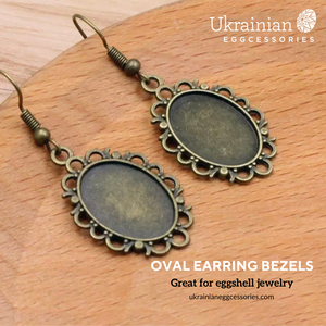 Oval Earring Bezels - 2 pairs