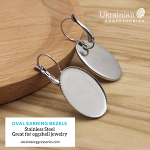 Oval Earring Bezels - Stainless Steel