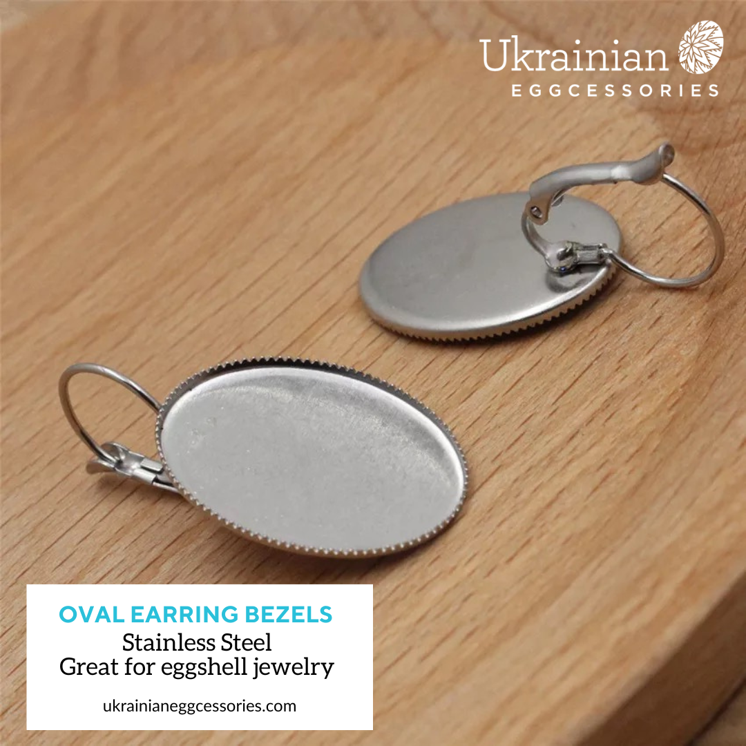 Oval Earring Bezels - Stainless Steel
