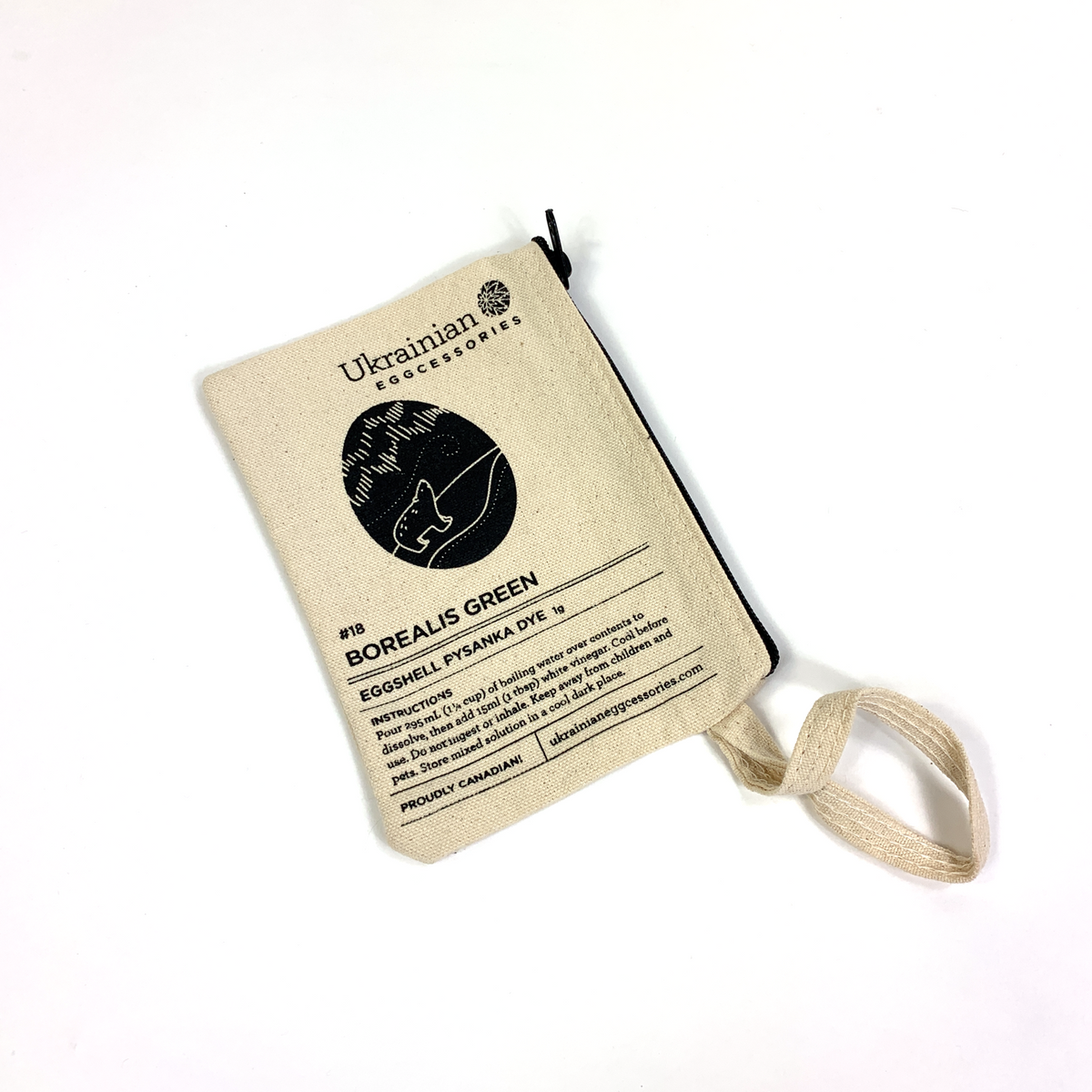 Pouch with Zipper and Strap - Borealis Green