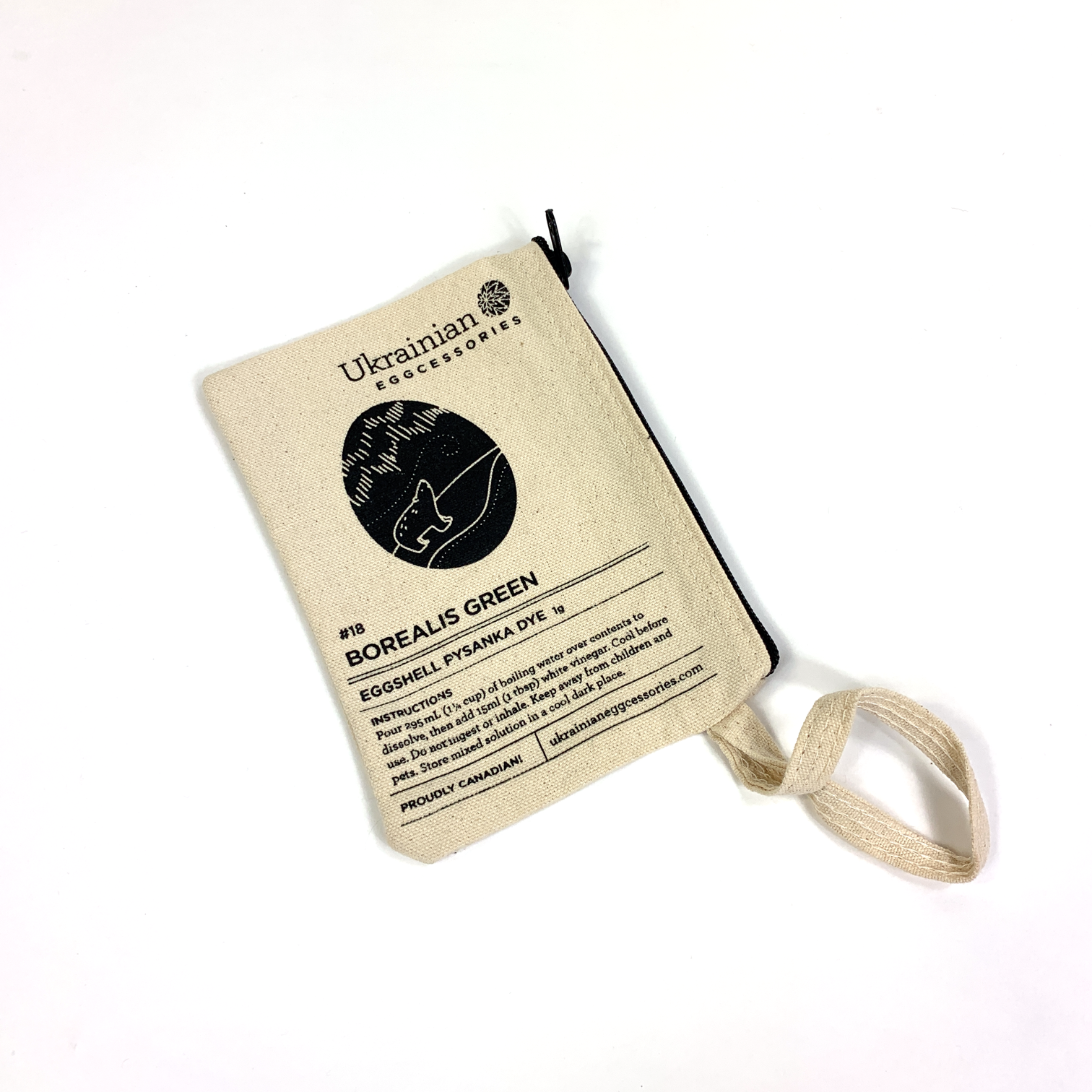 Pouch with Zipper and Strap - Borealis Green