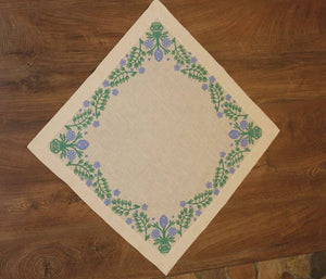 Table Square - Beige with  Purple & Green
