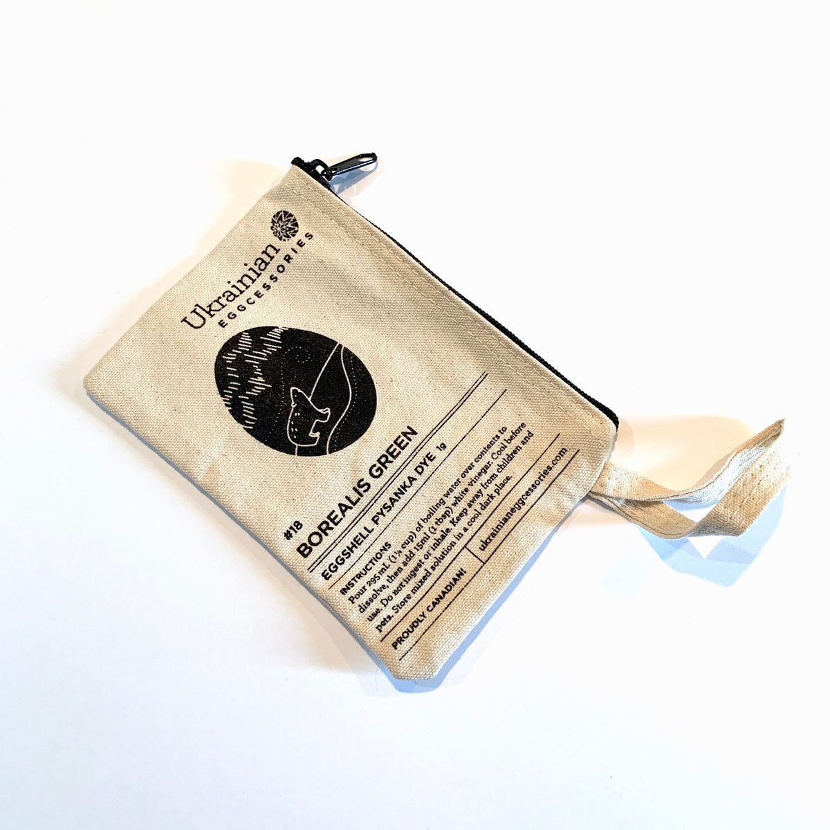 Pouch with Zipper and Strap - Borealis Green