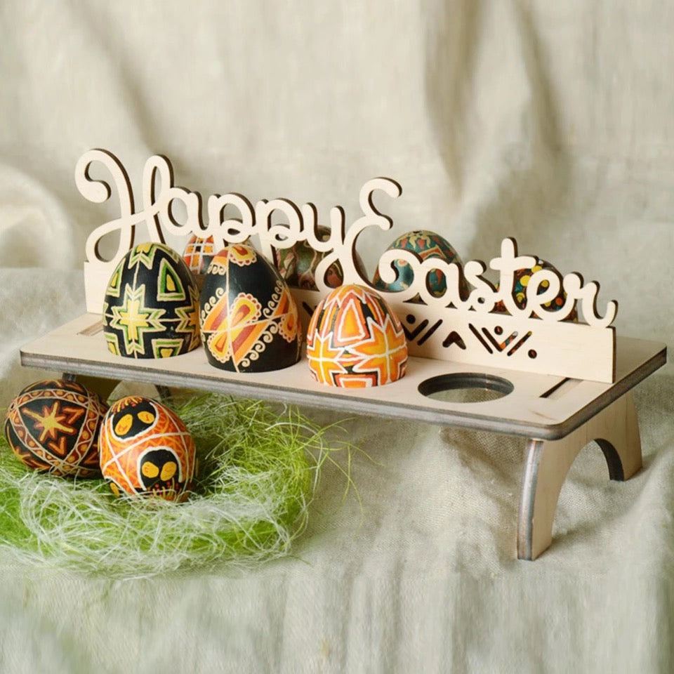 Egg Stand- 6-Egg "Happy Easter" Pysanky Stand