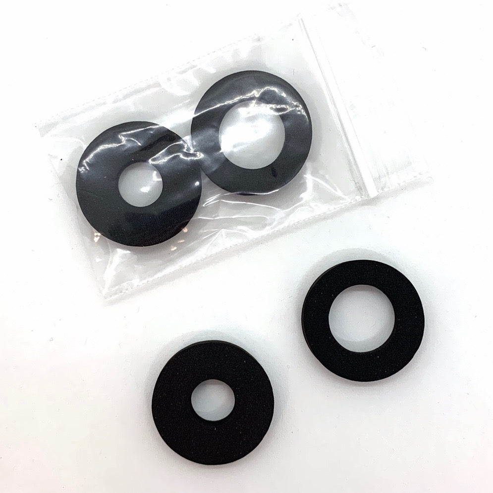Black foam rubber washers for craft lathe