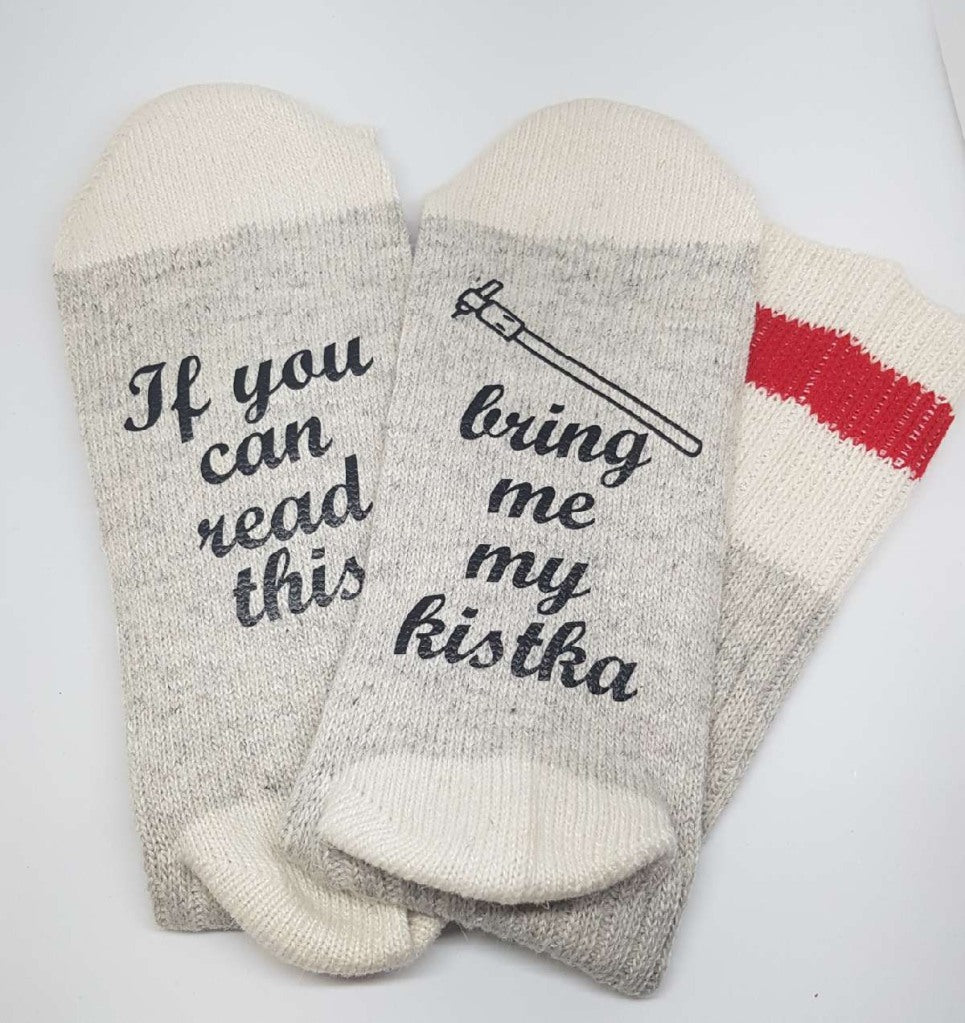 Kistka Socks - one size fits all (red or pink striped)