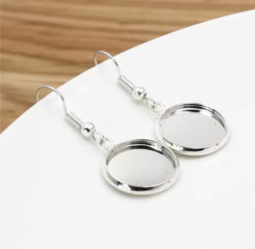 Small Earring Bezels - 2 pairs