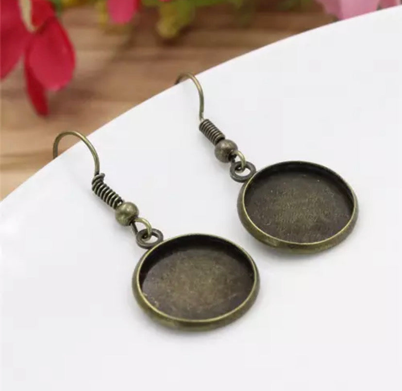 Small Earring Bezels - 2 pairs