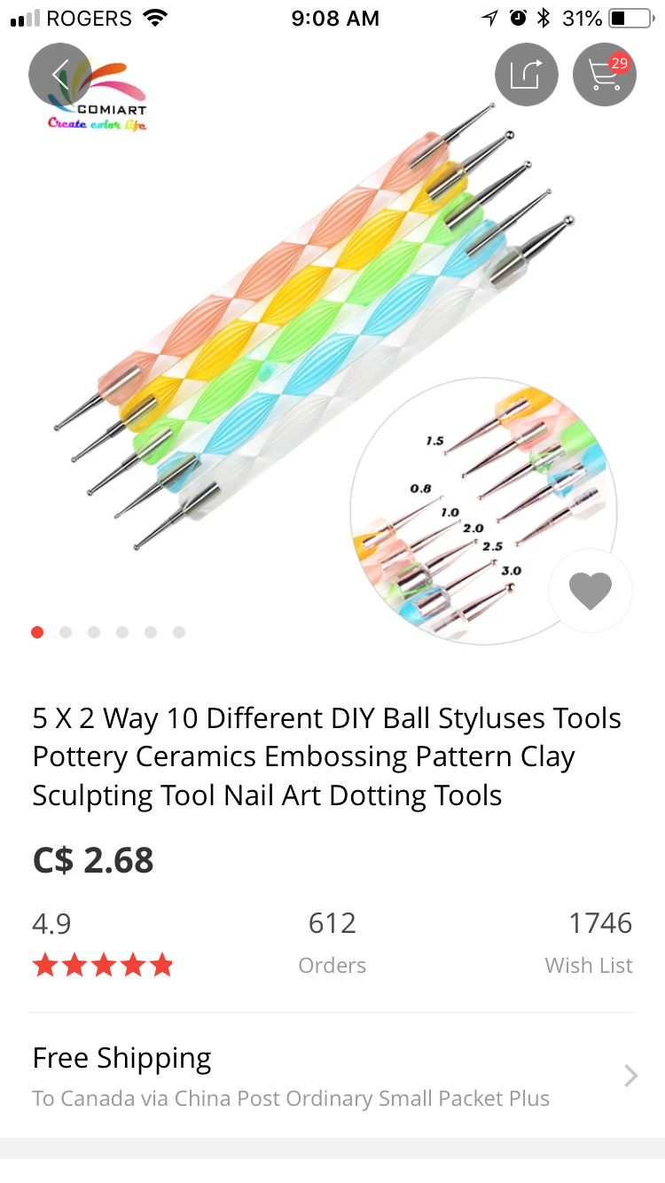 Drop Pull Tool & Dotting Pens - Acrylic